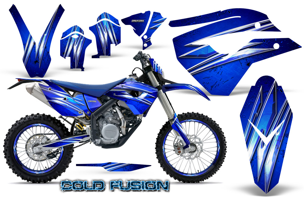 Husaberg FE570 Enduro 2010 Graphics Kit Cold Fusion Blue NP Rims